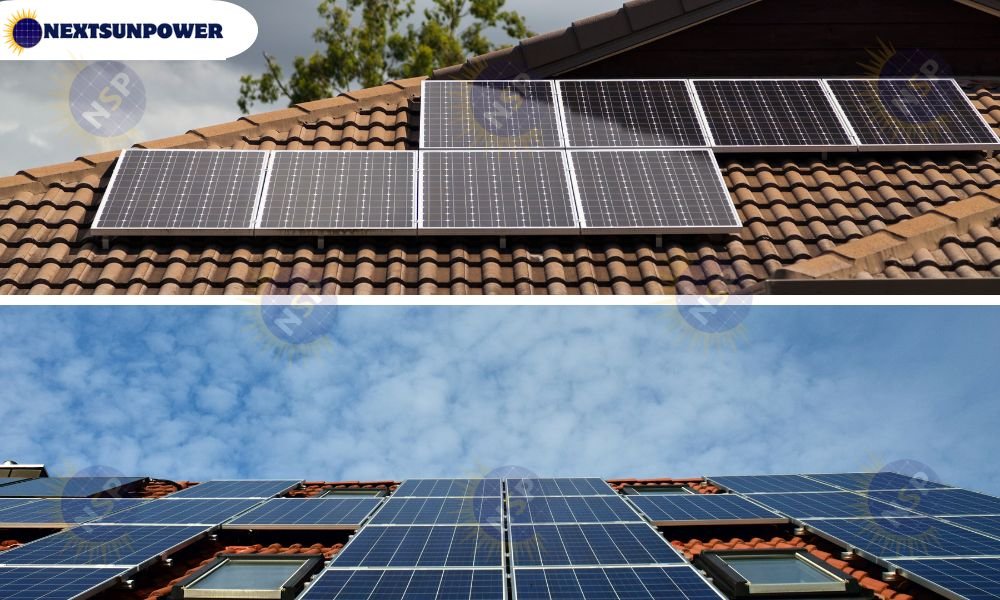 solar panels on metal roof